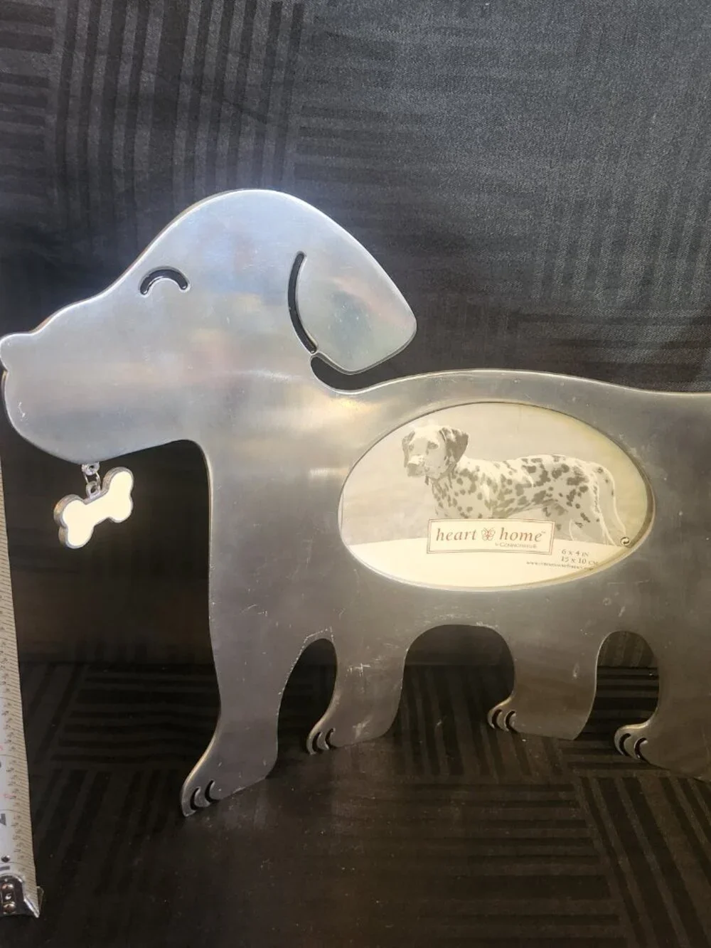 Connoisseur Heart Home Dog Picture Frame Metal Puppy Bone 4x6 Photo Frame